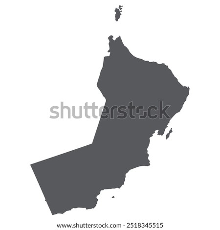 Oman map. Map of Oman in grey color