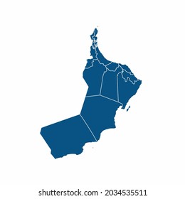 Oman map High Detailed on white background. Abstract design vector illustration eps 10