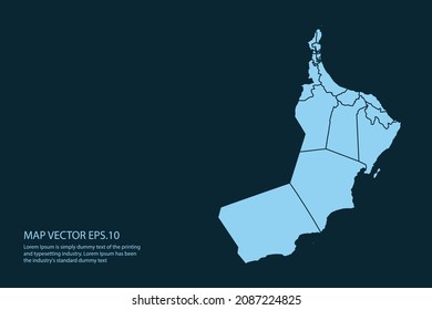 Oman map High Detailed on white background. Abstract design vector illustration eps 10