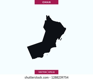 Oman Map High Detailed Silhouette Map Stock Vector Royalty Free