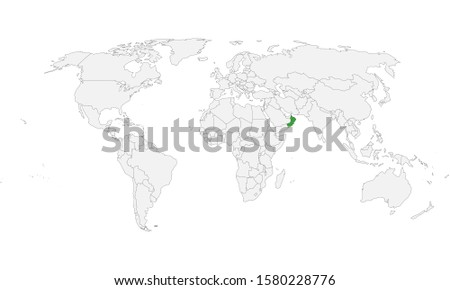 Oman map highlighted on world map vector illustration graphics design. Perfect for backgrounds, backdrop, business concepts, banner and wallpapers.