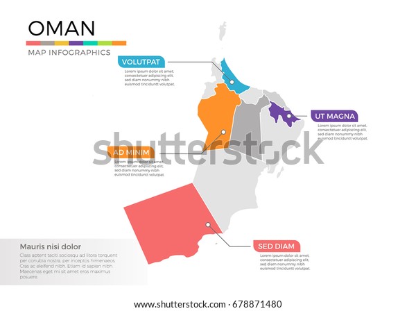 Oman Map Infographics Vector Template Regions Stock Vector (Royalty ...