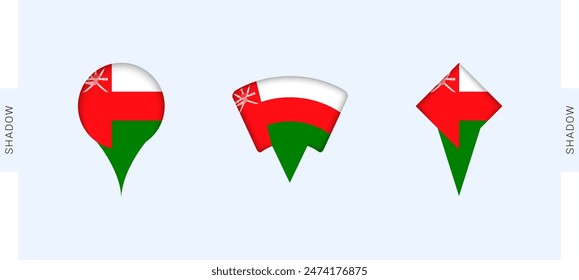 Oman Map Markers Set. Perfect for projects related to Oman, travel, geography, and international representation. Vector collection.