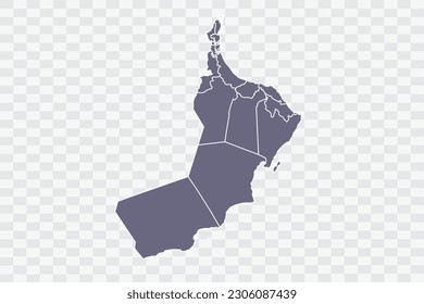 Oman Map pewter Color on White Background quality files Png