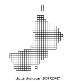 Oman map silhouette from black pattern mosaic structure of squares. Vector illustration. 