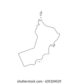 Oman map silhouette on the white background. Vector illustration