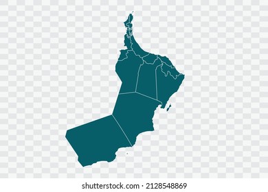 Oman Map Teal Green Color On Backgound Png