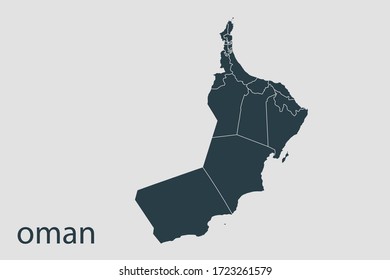 oman map vector, Abstract design vector illustration Eps 10. Navy color.High Detailed on white background.