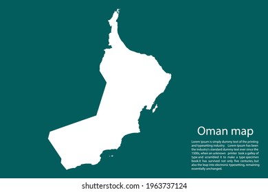 Oman map vector, isolated on Green  background