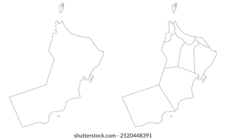 Mapa de Omã. Mapa de Omã em conjunto branco