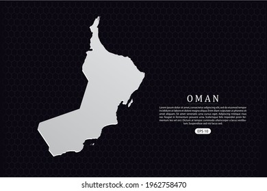 Oman Map - World Map International vector template with White Color isolated on hexagon background - Vector illustration eps 10