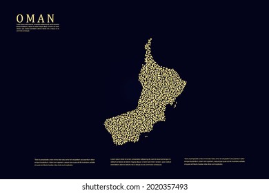 Oman Map - World Map International vector template with Gold grid on dark background for banner, website, infographic, education - Vector illustration eps 10