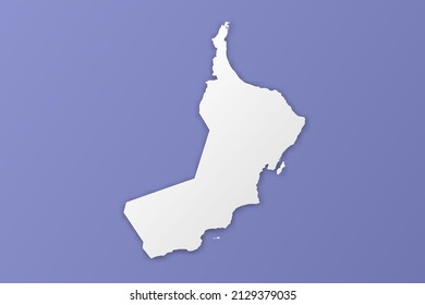 Oman Map - World map International vector template with paper style including shadow and white color on purple background for design, infographic, banner - Vector illustration eps 10