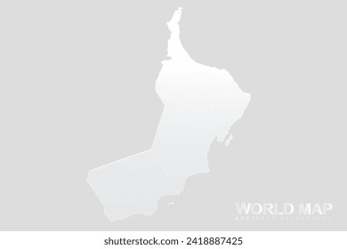 Oman Map - World Map vector template with High detailed including white and grey gradient color and white outline color isolated on grey background - Vector illustration eps 10