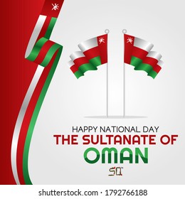 Oman National Day Celebration. Vector Illustration of "The Sultanate of Oman Happy National Day!