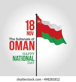 Oman National Day Celebration. Vector Illustration of  "The Sultanate of Oman Happy National Day! November 18th"