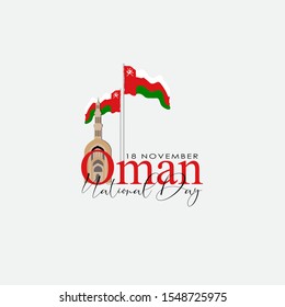 Oman National Day Celebration,Happy National Day November 18th.Vector Illustration
