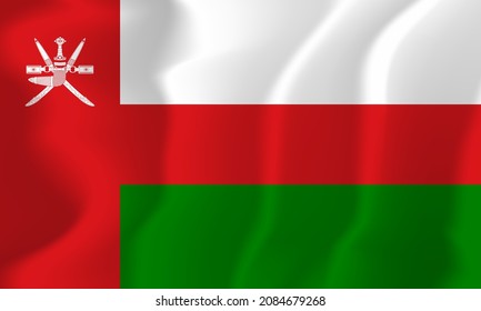 Oman National Flag Soft Waving Background Illustration