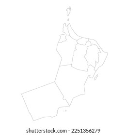 Oman political map of administrative divisions
