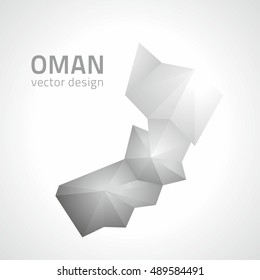 Oman polygonal grey vector triangle perspective map