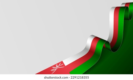 Oman ribbon flag background. Element of impact for the use you want to make of it.