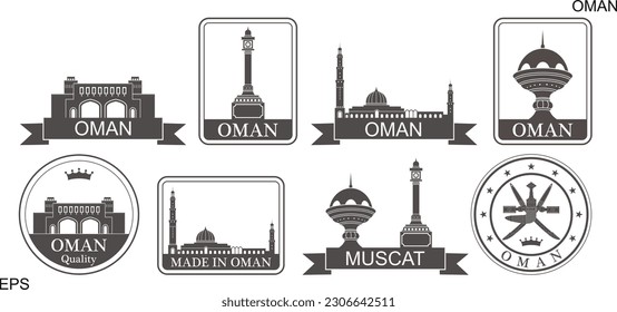 Oman set. Isolated Oman on white background