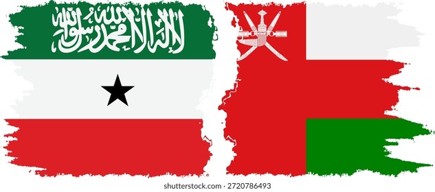 Conexão das bandeiras grunge de Omã e da Somalilândia, vetor