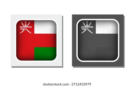 Oman Square Rounded Flag Icon