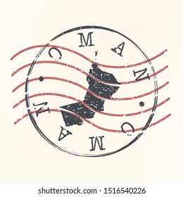 Oman Stamp Postal. Map Silhouette Seal. Passport Round Design. Vector Icon. Design Retro Travel.