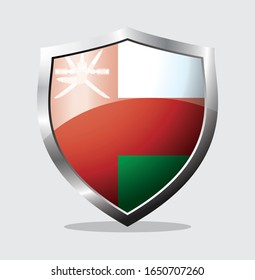 oman state flag shield icon with a white background