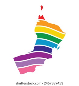 Oman Swoosh Silhouette Regenbogen Karte