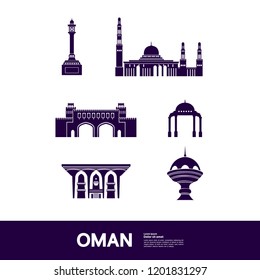 Oman Travel Destination Vector illustration.