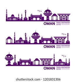 Oman Travel Destination Vector illustration.