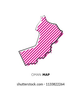 Oman vector country map. Map outline with dots.