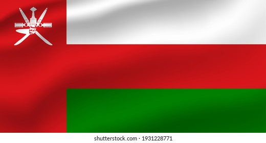 Oman Waving Flag Vector Editable