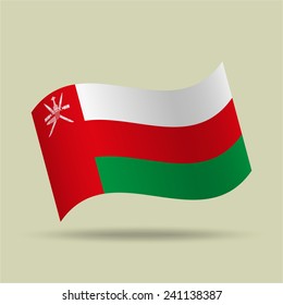 Oman, waving flag, vector icon