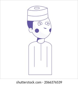 Omani boy Line Style Draw 