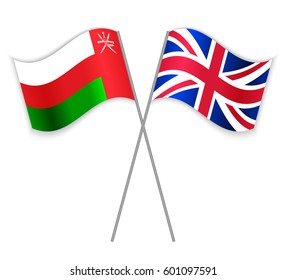 Omani British Crossed Flags Oman Combined Stock Vector (Royalty Free ...