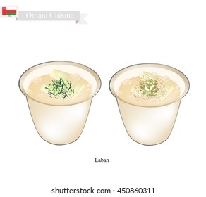 Omani Cuisine, Laban or Fermented Milk. One of The Most Popular Drink in Oman.