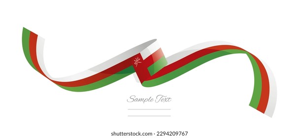 Omani flag ribbon vector illustration. Oman flag ribbon on abstract isolated on white color background