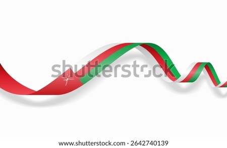 Omani flag wavy abstract background. Vector illustration.