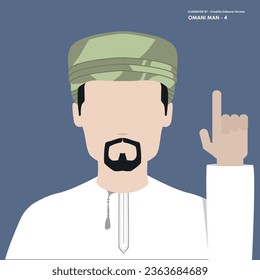 Omani Man vector, oman, oman man, Arab man vector illustration graphic