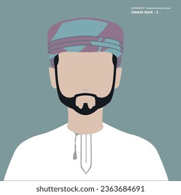 Omani Man vector, oman, oman man, Arab man vector illustration graphic