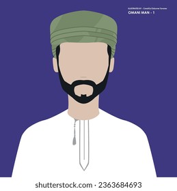 Omani Man vector, oman, oman man, Arab man vector illustration graphic