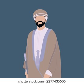 Omani man wearing traditional wedding dress