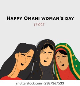 Omani woman's day poster in flat vector design 