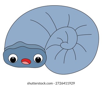 Omanyte aislado sobre fondo blanco