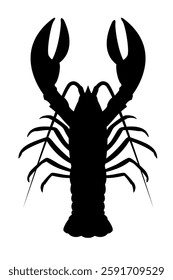 Omar, lobster silhouette on a white background