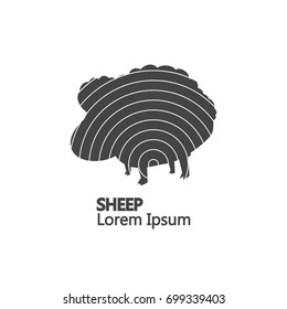 Omate simple sheep logo. isolated on white background