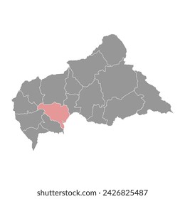 Ombella Mpoko prefecture map, administrative division of Central African Republic.